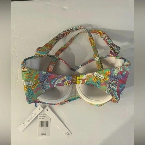BLEU BY ROD BEATTIE
Bohemian Paradise Shirred Underwire Bikini Top NWT 34DD - Picture 2 of 9